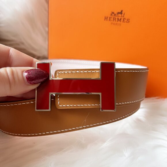 HERMES Constance Reversible  H Belt, Size 80-NEW main image 9